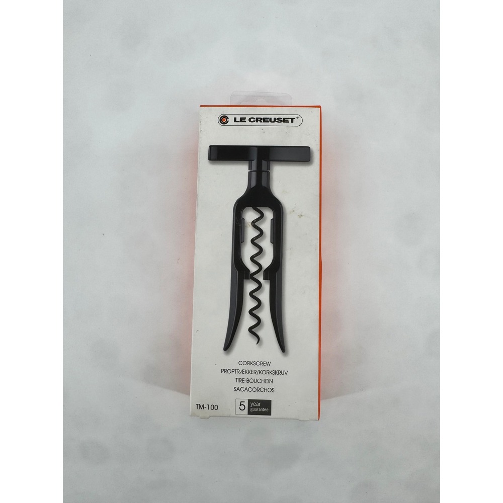 Le Creuset TM-100 Table Model Corkscrew Black Wine Bottle Opener Self-Pulling